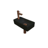 Ink Versus pack lave-mains – 36 x 18 x 9 cm – porcelaine noir mat – perçage à gauche – robinet or rose mat SW450902