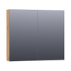 BRAUER Impress Deluxe armoire de toilette – 80 x 70 x 15 cm – LED directe – 2 portes, portes-miroir double face – Chateau SW371844
