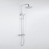 Fortifura Calvi Ensemble de douche pluie - thermostatique - douche principale de 30 cm - flexible métallique - douchette ronde - chrome SW1204423