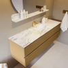 MONDIAZ VICA-DLUX Ensemble meuble de salle de bains - 150cm - meuble bas oro - 2 tiroirs - lavabo encastré cloud centré - 1 trou de robinet - version haute 60cm - glace SW1088231