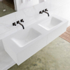 MONDIAZ LAGOM 140cm badmeubel solid surface talc 2 lades Wastafel cloud dubbel zonder kraangat SW409020 MONDIAZ LAGOM 140cm badmeubel solid surface talc 2 lades Wastafel cloud dubbel zonder kraangat SW409020