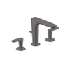 AXOR Citterio C wastafelkraan - 3-gats - voorsprong 13.5cm - met trekwaste - geborsteld zwart SW1152154
