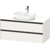 Duravit ketho 2 meuble sous lavabo avec plaque console et 2 tiroirs 120x55x56.8cm avec poignées blanc anthracite super mat SW771904