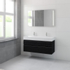 Bruynzeel Roma badmeubelset 120x60.5x46cm met softclose inclusief spiegel zwart eiken SW384923 Bruynzeel Roma badmeubelset 120x60.5x46cm met softclose inclusief spiegel zwart eiken SW384923
