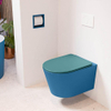 Mondiaz LAVIE hangtoilet – spoelrandloos – 36 x 53 cm – met softclose zitting – Jeans (blauw), zitting Smag (groen) SW1208715