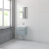 Bruynzeel Mino badmeubelset 56x50x38cm 1 kraangat 1 wasbak 2 lades met spiegel met softclose fjord groen SW384639 Bruynzeel Mino badmeubelset 56x50x38cm 1 kraangat 1 wasbak 2 lades met spiegel met softclose fjord groen SW384639