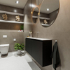 MONDIAZ TURE Toiletmeubel 120x23x50cm met 0 kraangaten 2 deuren urban mat Wastafel Eden midden Solid Surface Wit SW474936