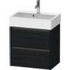 Duravit Ketho 2 Meuble sous-lavabo - 2 tiroirs - 58.4x39x54.9cm - poignées anthracite - chêne noir mat SW772859