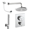 Crosswater MPRO Regendoucheset inbouw - 2 hendels - badafvoer - 20cm douchekop - handdouche - wandarm - chroom SW1472732