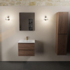 Mondiaz AIVY Ensemble de meuble - 60x45x50cm - 1 trou de robinet - 1 vasque Talc céramique - Centre - 2 tiroirs - avec miroir - Melamine Mocha SW892193