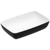 Villeroy & Boch Artis opzetwastafel rechthoekig - 58x38x12.5cm - zonder kraangat - zonder overloop - Coal Black (glans zwart) SW68847