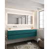 Mondiaz VICA ensemble de meuble de salle de bain - 200cm - meuble sous-vasque smag - 4 tiroirs - lavabo moon gauche - sans trou de robinet XL version 60cm haut SW1090070