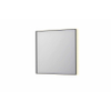 INK SP32 miroir - 80x4x80cm rectangulaire dans cadre en acier incl LED indirect - chauffage - changement de couleur - dimmable et interrupteur - métal brossé noir SW955958