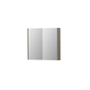 INK SPK2 armoire de toilette – 80 x 74 x 14 cm – 2 portes, portes-miroir double face – Chêne Greige SW353422