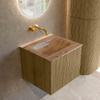 MONDIAZ KURVE-DLUX Meuble de salle de bains 50 cm couleur Dusk avec 1 tiroir et 0 porte. Lavabo GRUNNE Central sans trou de robinet Arena. SW1431342