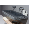 Forzalaqua Palermo wastafel - 80.5x51.5x9cm - zonder kraangat - gekapt - gezoet graniet (zwart) SW230861