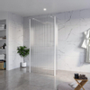 Fortifura Galeria Vrijstaande Inloopdouche - 100x200cm - helder geribbeld - antikalk - 8mm veiligheidsglas - 2 zijwanden - 40cm - wandsteunen en hoekprofielen - mat wit SW993230