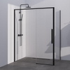 BRAUER Season cabine de douche - 160x100x200cm - porte coulissante - verre clair - réversible - traitement du verre - noir mat SW1448766