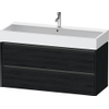 Duravit Ketho 2 meuble bas pour lavabo avec 2 tiroirs pour lavabo simple 118.4x46x54.9cm avec poignées chêne anthracite noir mat SW772884