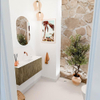 Mondiaz JOYA 90cm meuble de toilette - couleur Dusk - Vasque FAYE position Milieu Sans trou de robinet couleur Talc SW1421563