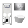 Wiesbaden Vesta Ensemble encastré - compact - 47cm - à fond creux WC suspendu - fermeture douce - déverrouillage rapide - sans bride - plan de couverture sigma20 - mat chrome brillant bord SW98668