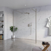 Fortifura Galeria Vrijstaande Inloopdouche - 160x200cm - helder - antikalk - 8mm veiligheidsglas - 2 zijwanden - 40cm - wandsteunen en hoekprofielen - PVD - geborsteld gunmetal (antraciet) SW993106