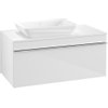 Villeroy en Boch Venticello wastafelonderbouwkast met 1 lade voor opzetwastafel links 95.7x50.2x43.6cm glans wit 1025483 Villeroy en Boch Venticello wastafelonderbouwkast met 1 lade voor opzetwastafel links 95.7x50.2x43.6cm glans wit 1025483