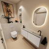 MONDIAZ TURE-DLUX Meuble toilette - 120cm - Linen - EDEN - vasque Opalo - position droite - 1 trou de robinet SW1104416