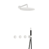 Hotbath Cobber IBS70 Regendoucheset - inbouw - 38.5cm wandarm - 30cm ronde hoofddouche - staafhanddouche - mat wit SW678184