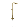 Hotbath Cobber X SDS9 - thermostatische regendoucheset - met 30cm ronde hoofddouche staafhanddouche - PVD - messing geborsteld (goud) SW440478