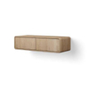 Looox Wooden Rounded Badkamermeubel - 30x120x46cm - 2 lades - eiken grijs SW1481861