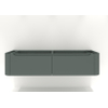 H&R badmeubelen Juice Meuble sous vasque - 180x45x40cm - coins arrondis - 2 tiroirs - poignée intégrée - pétrole mat SW867589