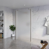 FugaFlow Eccelente Vetro Douche à l'italienne - 110x200cm - verre satiné - anticalcaire - verre de sécurité 8mm - 2 parois latérales 40cm - avec bras muraux et profilés d'angle - Gunmetal SW1125551