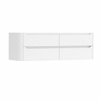 H&R Badmeubelen Juice Wastafelonderkast - 160x45x50cm - linkerhoek afgerond - 4 lades - geïntegreerde greep - Wit mat SW1498080