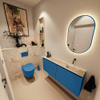 MONDIAZ TURE-DLUX Meuble de toilette 120cm Jeans. EDEN lavabo Frappe position droite. Sans trou de robinet. SW1102853