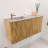 Mondiaz JOYA-DLUX 80cm toiletmeubel - kleur Oak - Wastafel FAYE positie Links 1 kraangat kleur Glace. SW1421974
