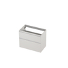 INK Wastafelonderkast - 80x45x65cm - 2 lades - greeploos - MDF lak - Hoogglans wit SW693280