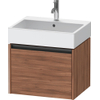 Duravit Ketho.2 Wastafelonderbouwkast - met 1 lade - 58.4x46x44cm - met greep antraciet - noten mat SW772109