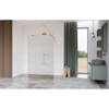 FugaFlow Eccelente Vetro Douche à l'italienne - 110x200cm - verre clair côtelé - anticalcaire - verre de sécurité 8mm - bras muraux - Cuivre brossé SW1125575