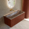 MONDIAZ KURVE-DLUX Meuble de salle de bains 100cm couleur Ruby avec 1 tiroir et 0 porte. Lavabo BIG MEDIUM Central sans trou de robinet Oza. SW1432794