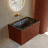 Ensemble de meuble de salle de bain Mondiaz KURVE-DLUX - 70x46x40cm - 1 tiroir - lavabo en solid surface - milieu - sans trou de robinet - Ruby SW1416072