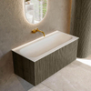 Mondiaz KURVE Ensemble de meuble de salle de bains - 100x46x40cm - 1 tiroir - lavabo solid surface - central - sans trou de robinet - Shadow SW1414233