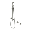 Hotbath Cobber glijstang 90cm met wandaansluitbocht 150cm doucheslang en ronde handdouche nikkel geborsteld SW230041