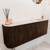 Mondiaz JOYA-DLUX 111.6cm toiletmeubel - ronding links kleur Walnut - Wastafel FAYE positie Rechts 1 kraangat kleur Meli. SW1424452
