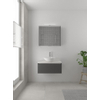 Bruynzeel Giro badmeubelset 49x75x46cm 1 wasbak 1 lade met spiegelkast met softclose composite grafiet SW384293 Bruynzeel Giro badmeubelset 49x75x46cm 1 wasbak 1 lade met spiegelkast met softclose composite grafiet SW384293