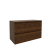 Saniclass Holz Pure Ensemble meuble de salle de bains - 100x45x60cm - 2 tiroirs - plan de toilette - Noyer pur SW1436771