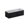 Thebalux Tresor Ensemble de meubles de salle de bains - 140x55x41.5cm - 3 tiroirs - sans poignées - Lavabo Corian - droite - sans trou de robinet - Italian Alpi SW1239587