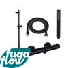 FugaFlow Eccelente Sobrado Ensemble de douche barre curseur avec douchette stick, flexible en métal et robinet de douche Noir mat SW1124080