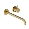 Hotbath Cobber Afbouwdeel - voor wastafelkraan - 25cm uitloop - inbouw wastafelmengkraan 25 - PVD - geborsteld messing (goud) SW229726