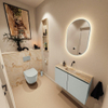 MONDIAZ TURE-DLUX Meuble de toilettes 80cm Greey. EDEN lavabo Frappe position milieu. Sans trou de robinet. SW1102792